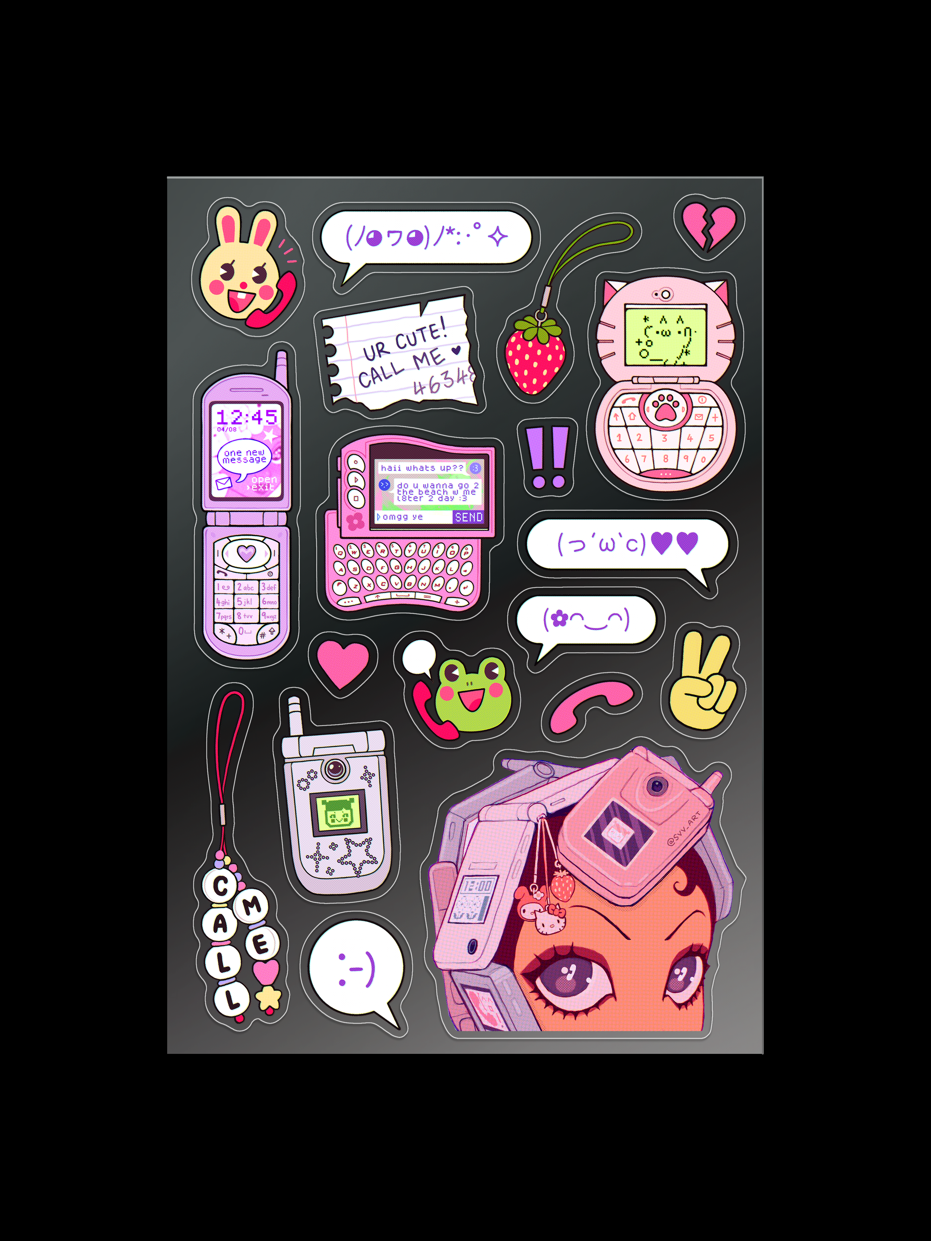 'Call Me' Clear Sticker Sheet