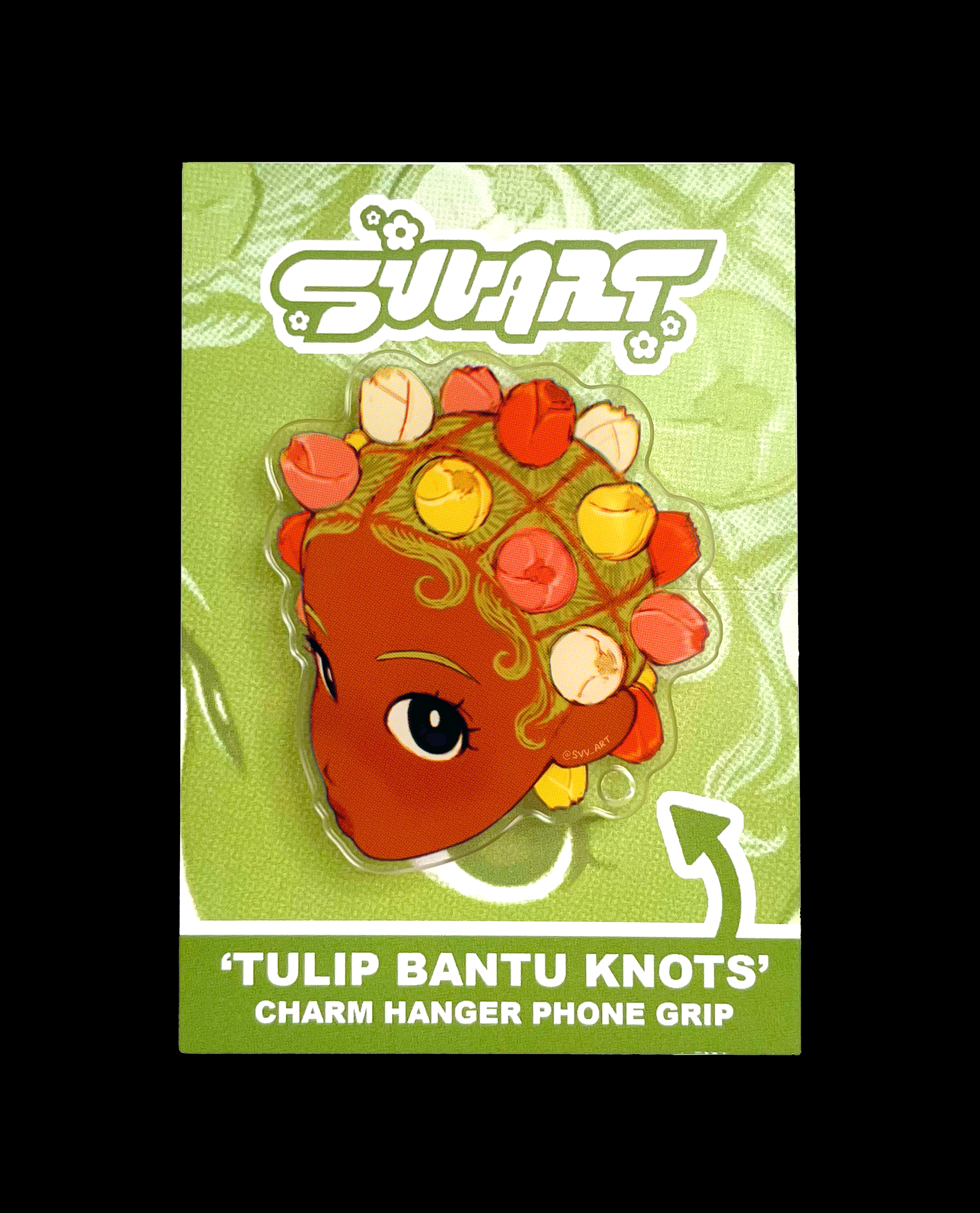 'Tulip Bantu Knots' Charm Hanger Phone Grip