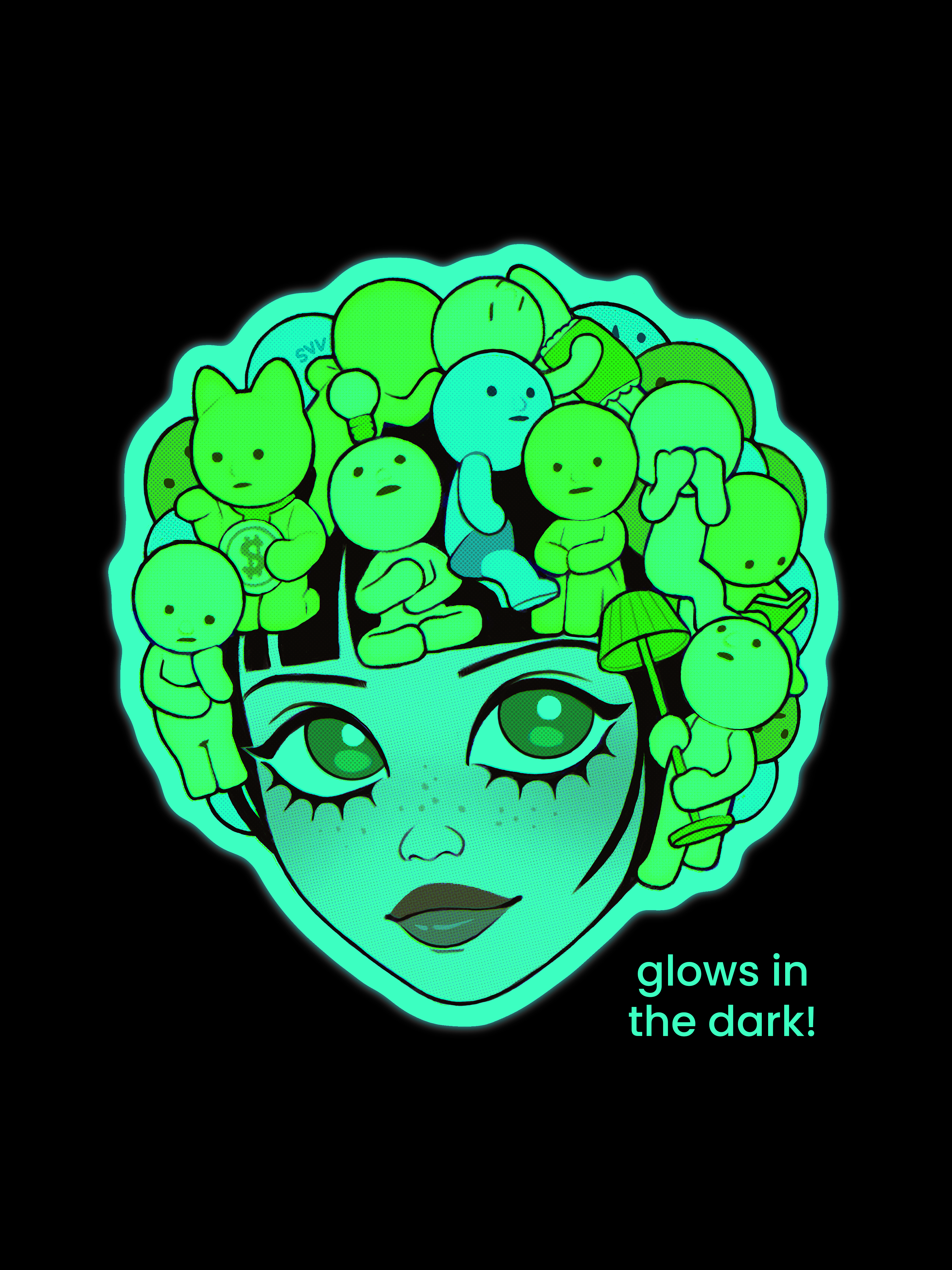 'Ghost Friends' Glow-in-the-dark Vinyl Sticker