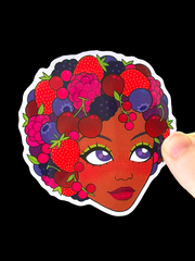 'Summer Fruits Afro' Vinyl Sticker